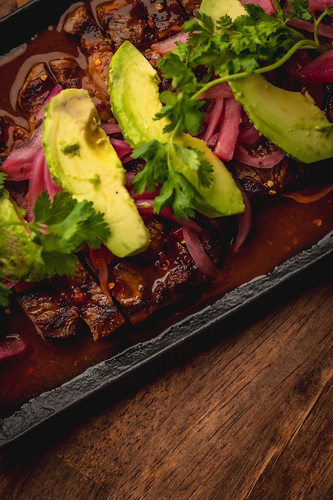 Ribeye aguachile culinary detail